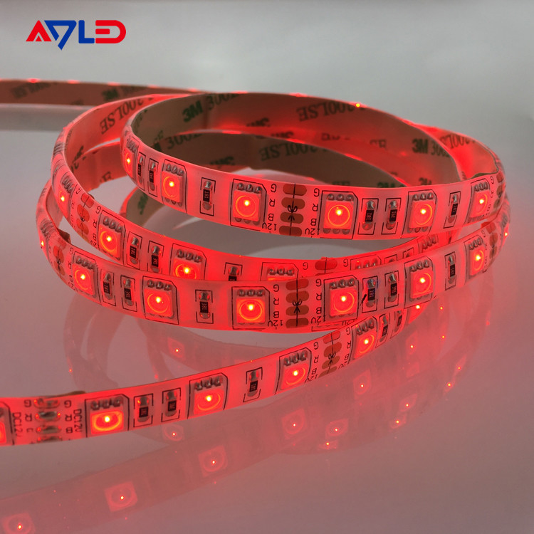 RGB 5050 красный цвет светодиодный полоса свет, 60 / м, 10 мм в ширину, по 5 м катушки оптом